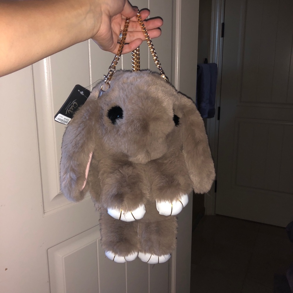 Adorable Furry Rabbit Backpack/Purse (faux fur)